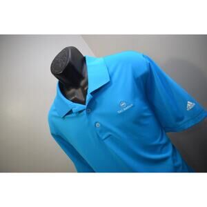 42309 Mens Adidas Golf Puremotion Blue Short Sleeve Golf Polo Shirt Sz XL